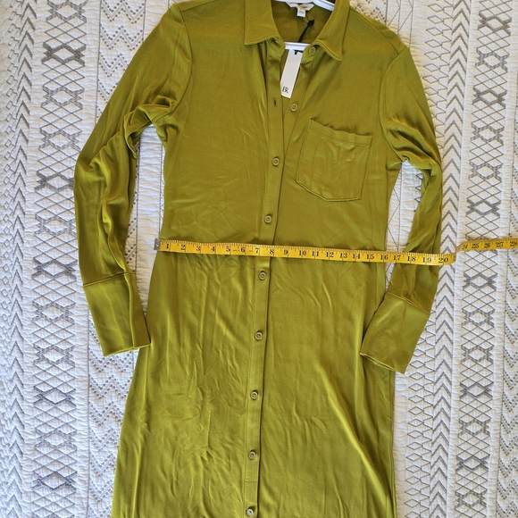 Banana Republic Peridot Green Shirtdress Long Sleeve Size M NWOT - Picture 4 of 8